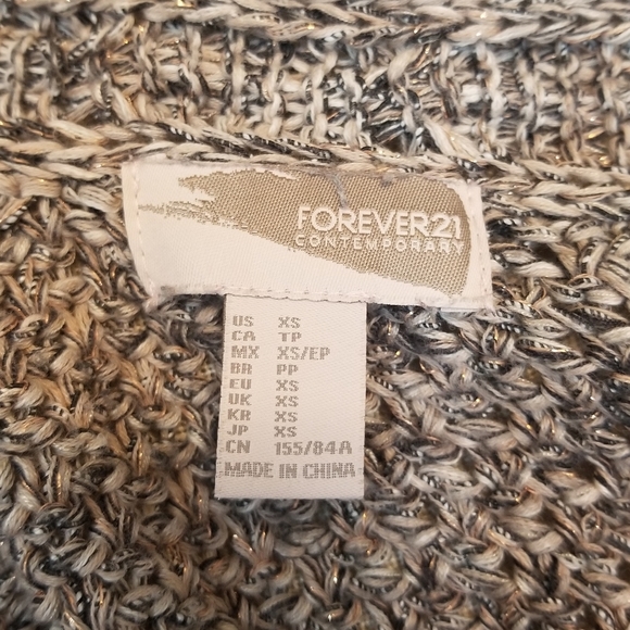 Forever 21 Ladies X-Small Brown Tan Front Knit Cardigan Sweater - Picture 2 of 8